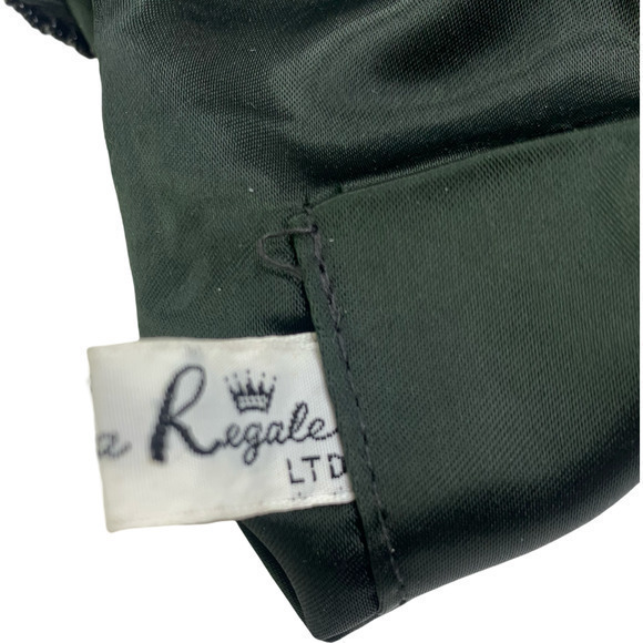 LA REGALE Black Beaded Evening Hand Bag w/Shoulder‎ Chain Strap - Picture 10 of 11